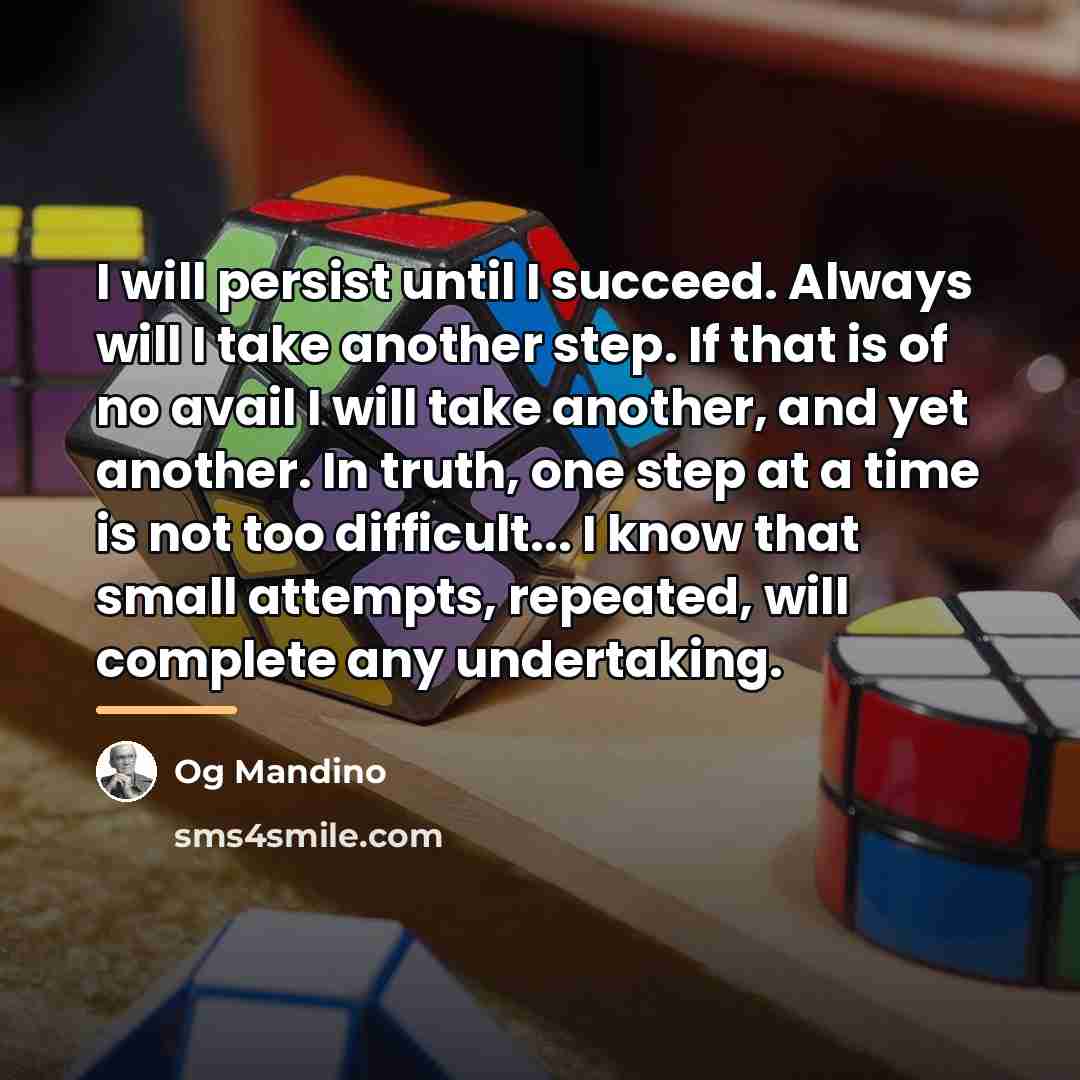 “I will persist until I succeed. Always will I take…” quote by Og Mandino