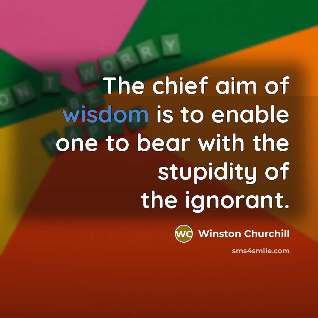 “The chief aim of wisdom is to enable one to…” quote by Winston Churchill