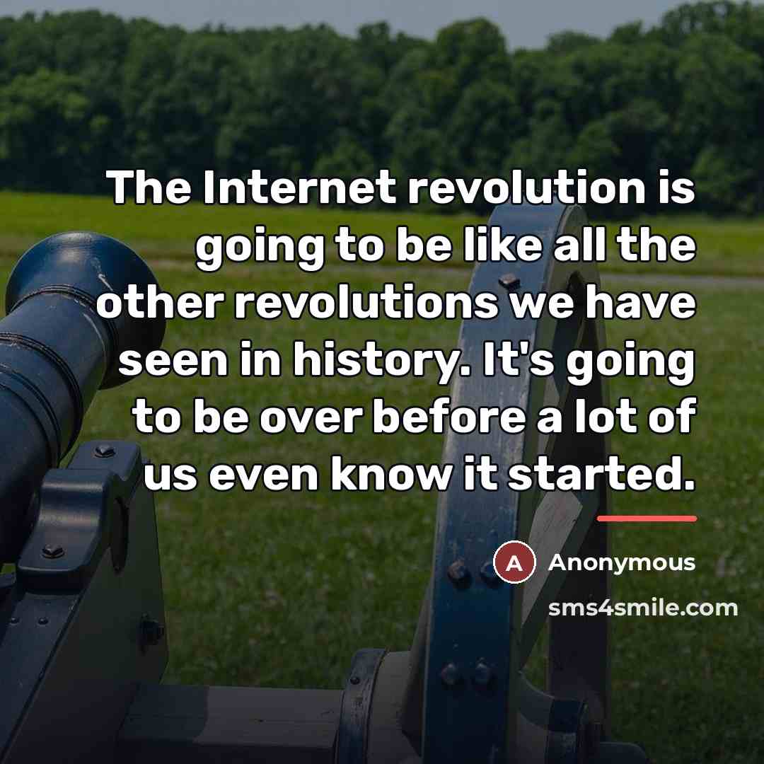 “The Internet revolution is going to be like all the…” quote by Anonymous