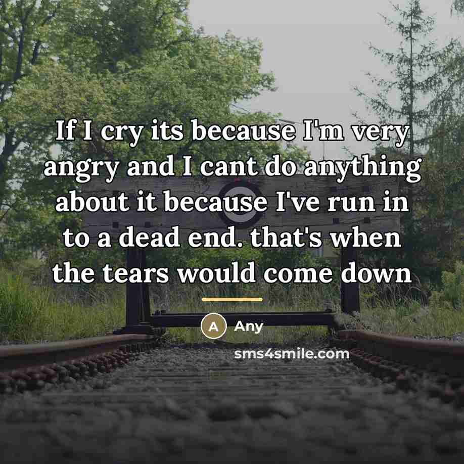 “If I cry its because I'm very angry and I…” quote by Any