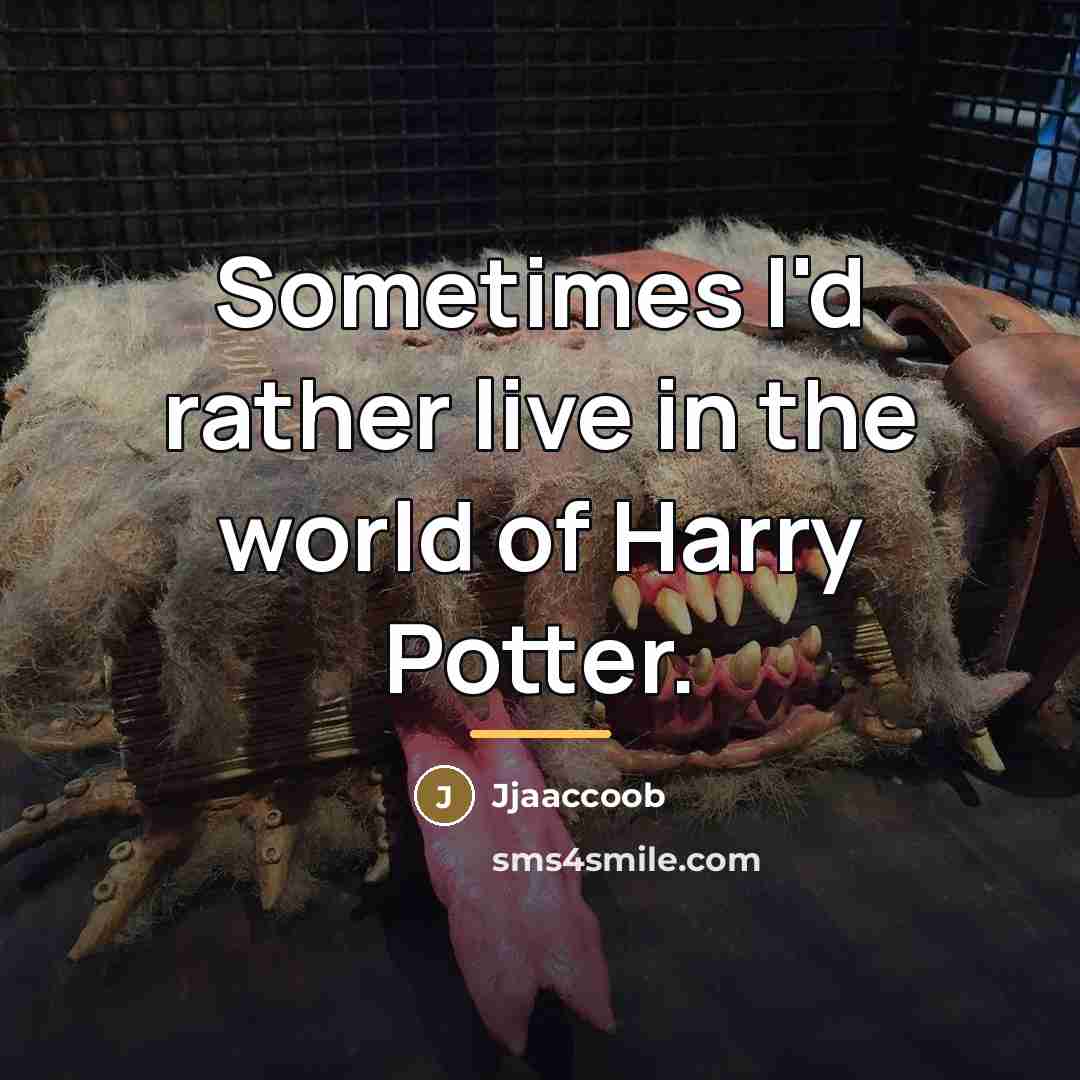 “Sometimes I'd rather live in the world of Harry Potter.…” quote by Jjaaccoob