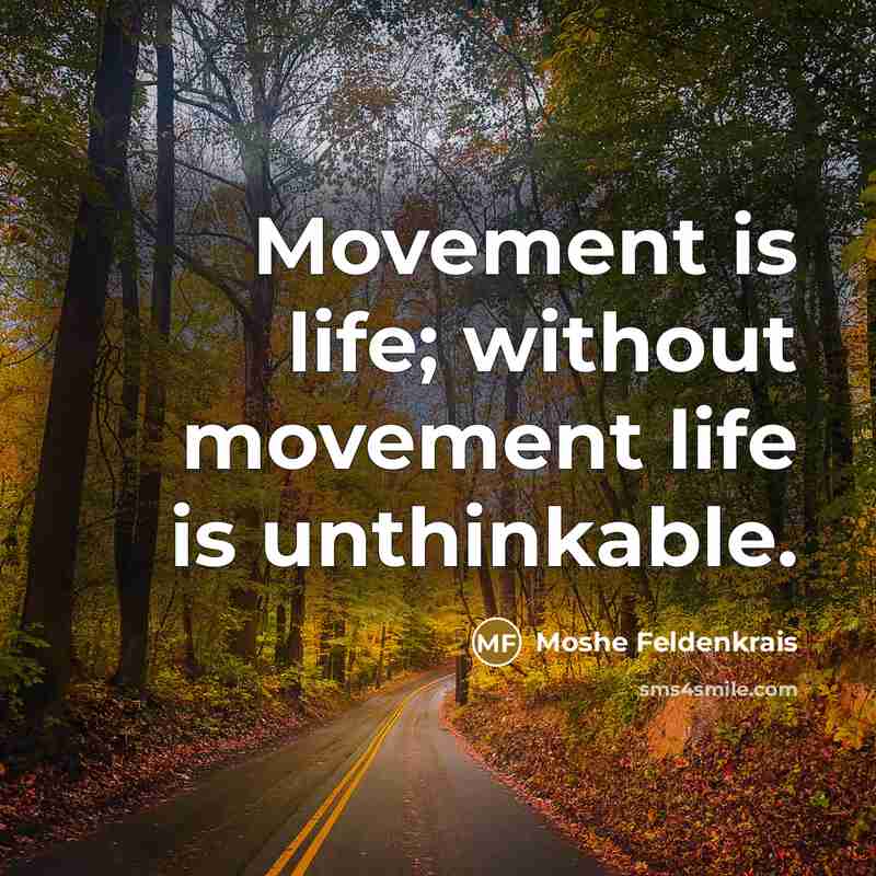 “Movement is life; without movement life is unthinkable.…” quote by Moshe Feldenkrais
