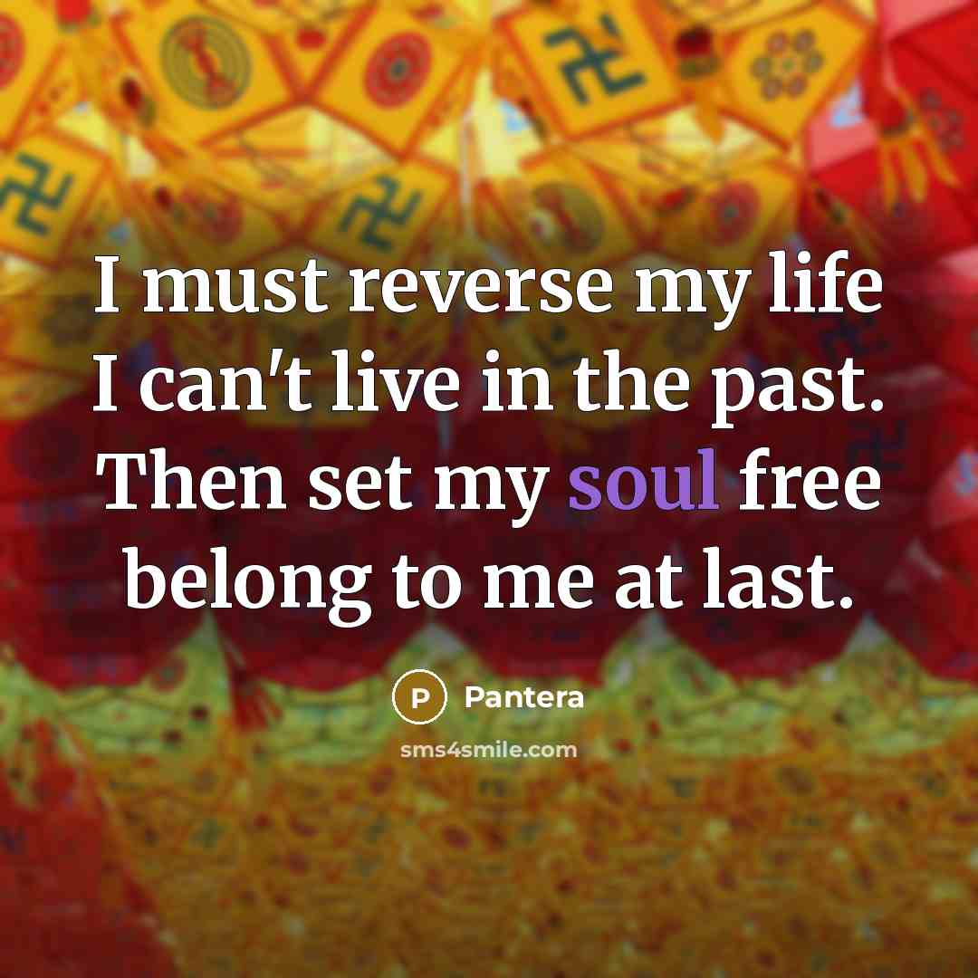 “I must reverse my life I can't live in the…” quote by Pantera
