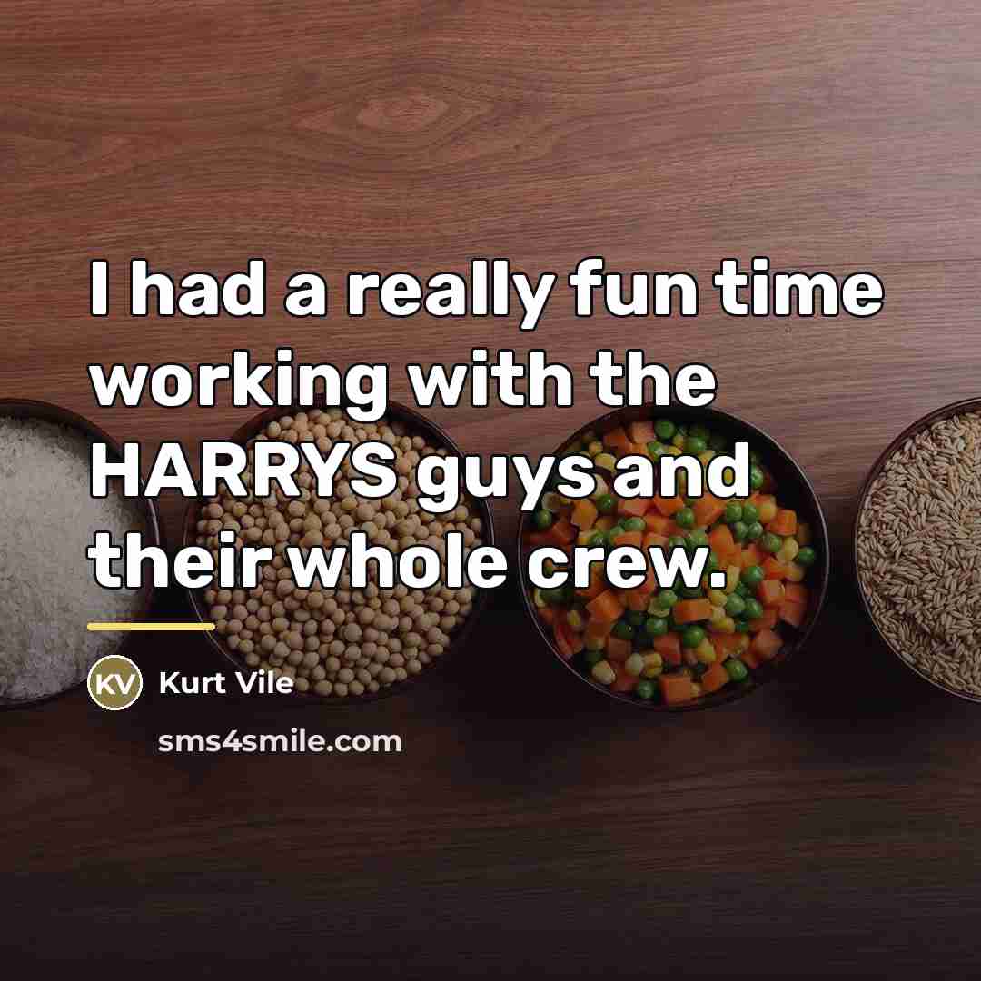 “I had a really fun time working with the HARRYS…” quote by Kurt Vile