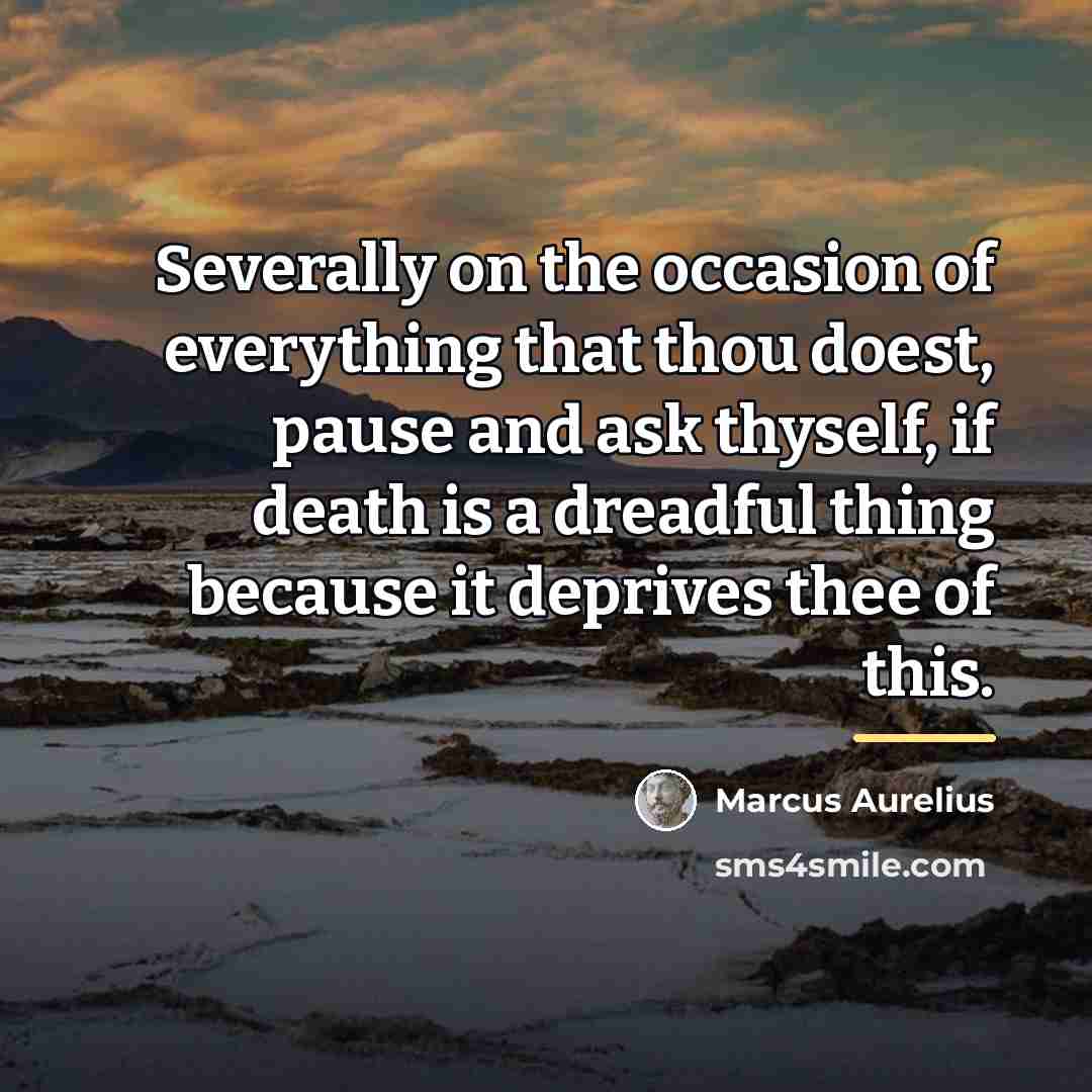 “Severally on the occasion of everything that thou doest, pause…” quote by Marcus Aurelius