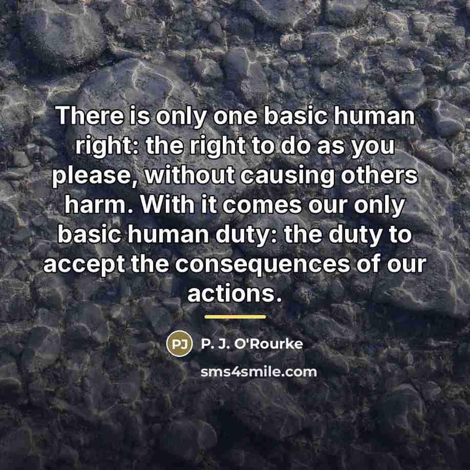 “There is only one basic human right: the right to…” quote by P. J. O'Rourke