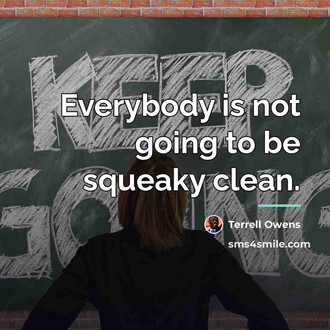 “Everybody is not going to be squeaky clean.…” quote by Terrell Owens