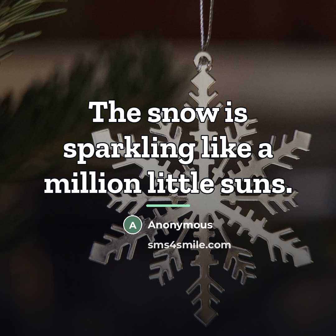 “The snow is sparkling like a million little suns.…” quote by Anonymous