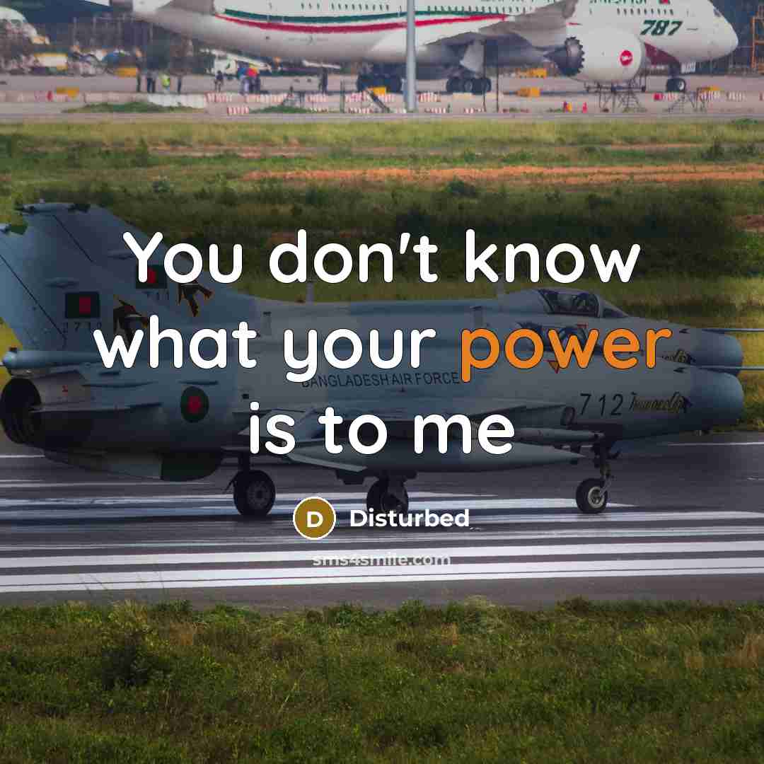 “You don't know what your power is to me…” quote by Disturbed