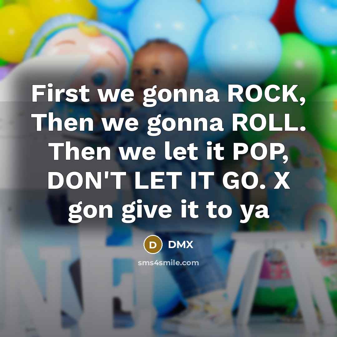 “First we gonna ROCK, Then we gonna ROLL. Then we…” quote by Dmx