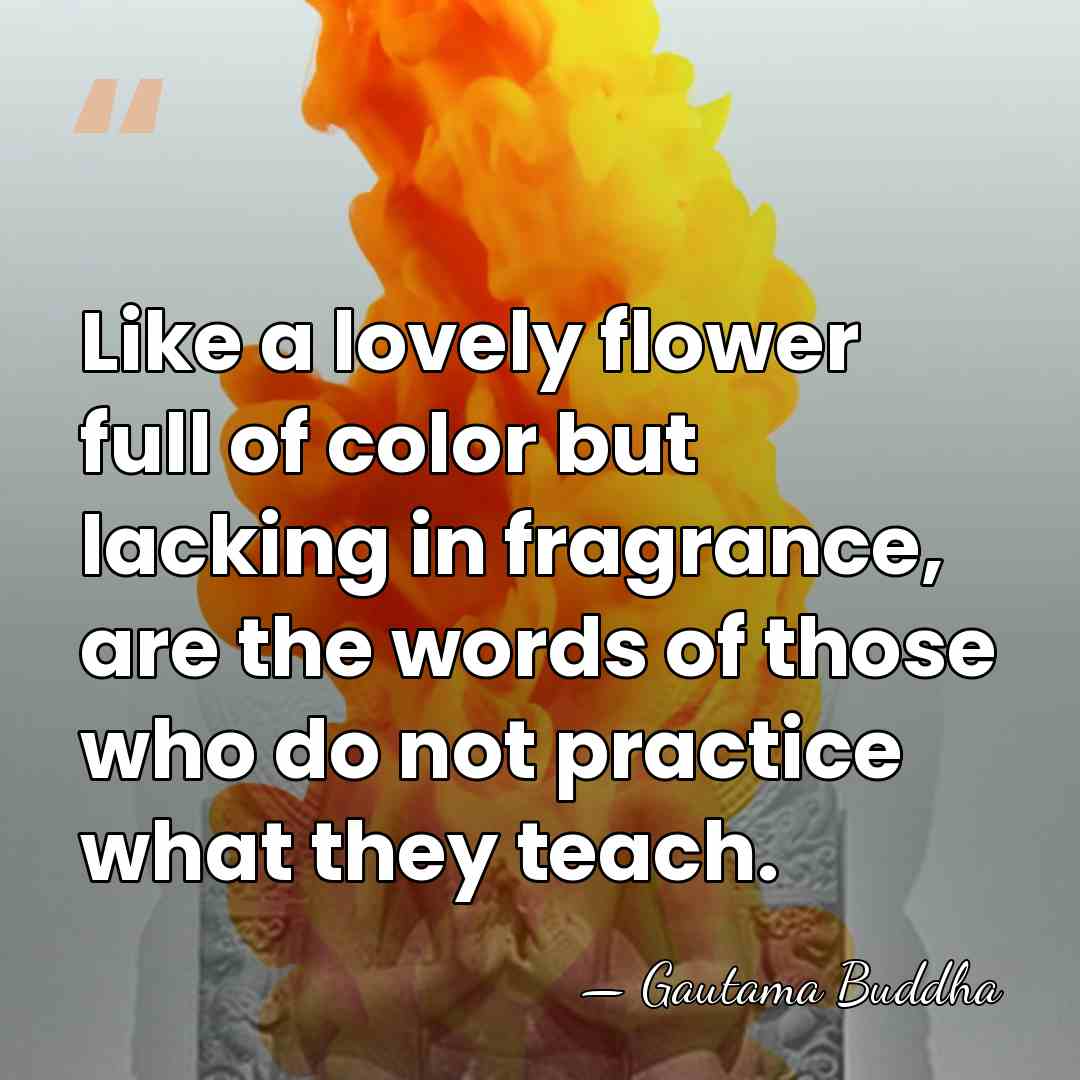 Like a lovely flower full of color but lacking in fragrance, are&hellip; - Gautama Buddha