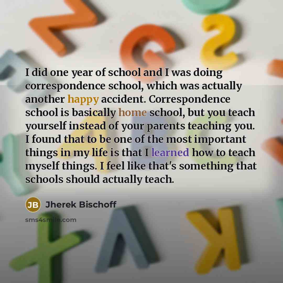 “I did one year of school and I was doing…” quote by Jherek Bischoff