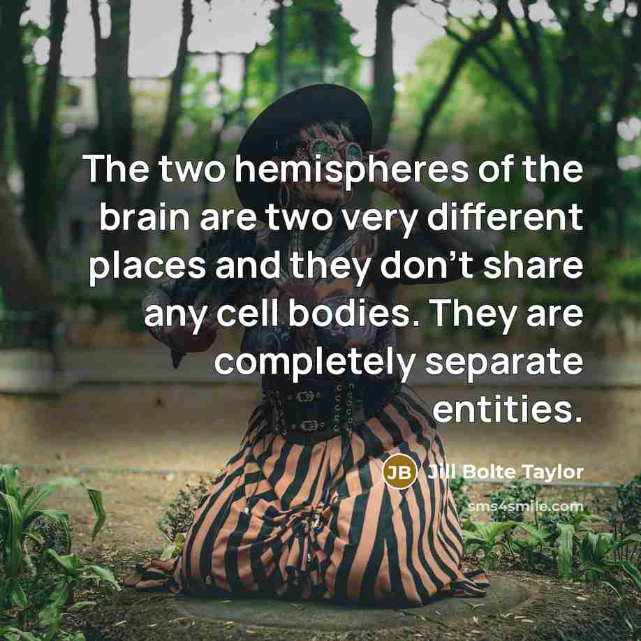 “The two hemispheres of the brain are two very different…” quote by Jill Bolte Taylor