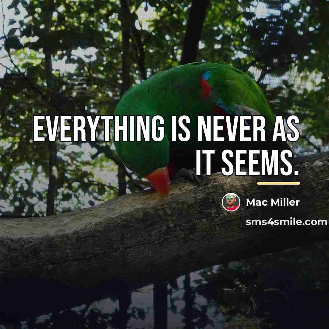 “Everything is never as it seems.…” quote by Mac Miller