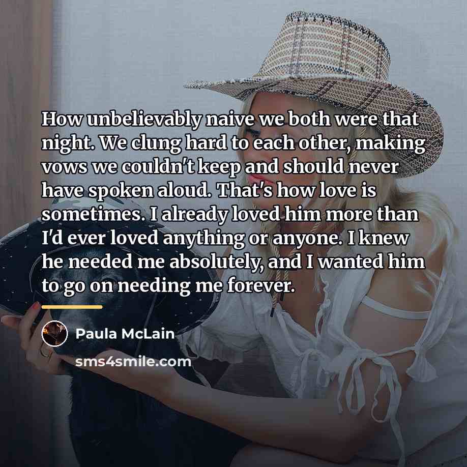 “How unbelievably naive we both were that night. We clung…” quote by Paula McLain