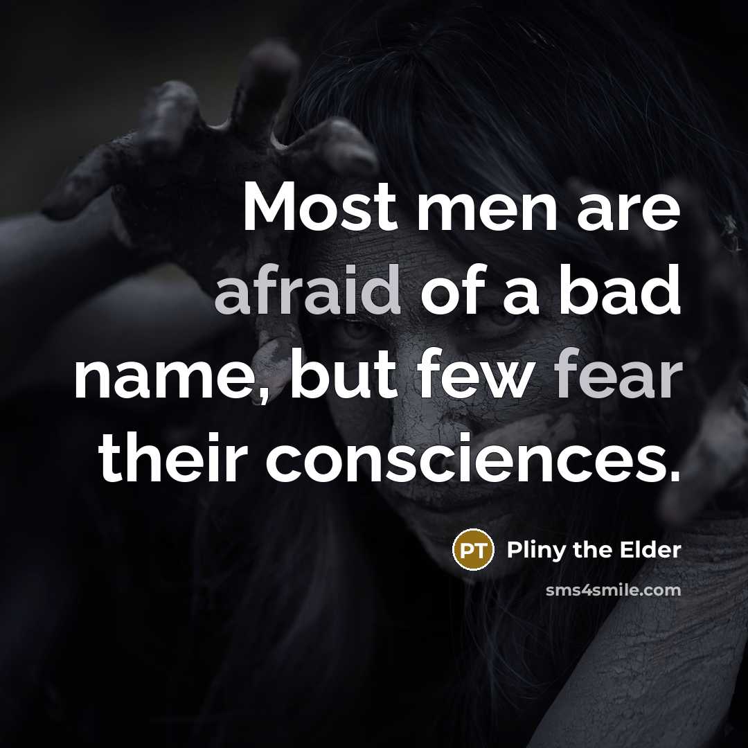 “Most men are afraid of a bad name, but few fear their consciences.” quote by Pliny the Elder