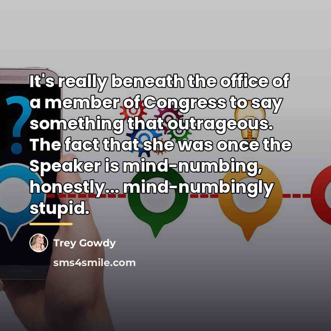 “It's really beneath the office of a member of Congress…” quote by Trey Gowdy