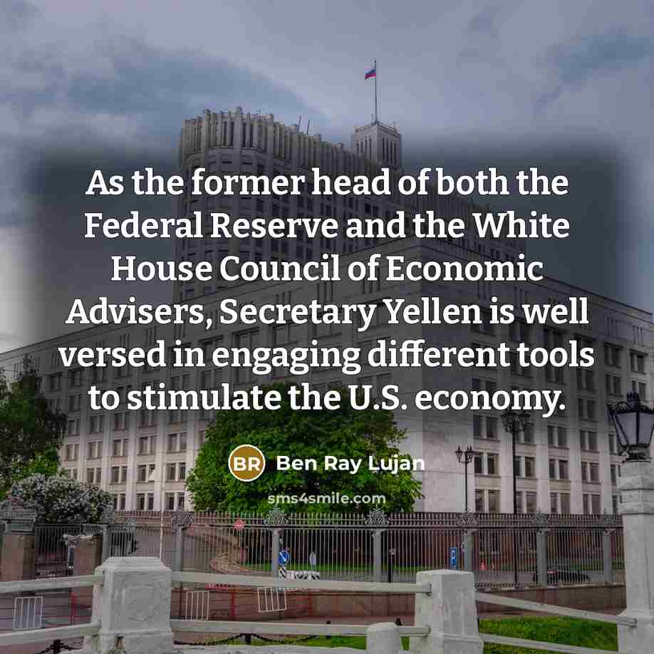 “As the former head of both the Federal Reserve and…” quote by Ben Ray Lujan