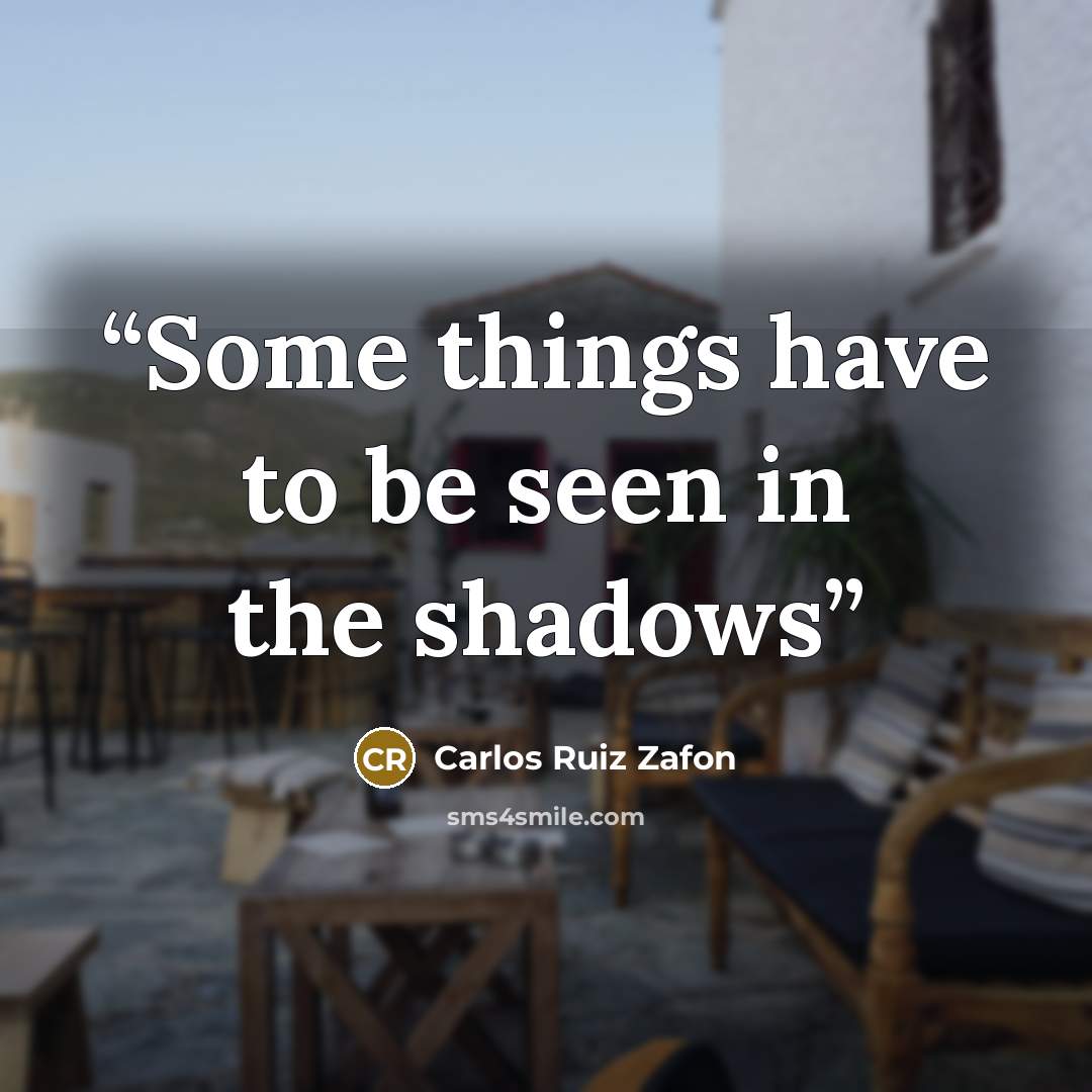 “Some things have to be seen in the shadows” quote by Carlos Ruiz Zafón