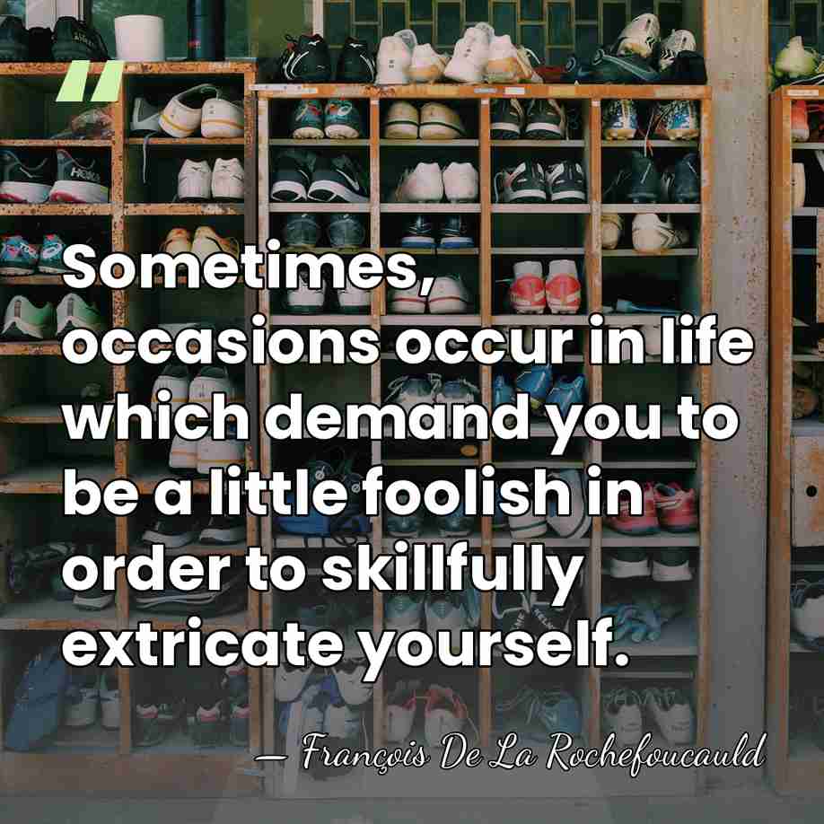 Sometimes, occasions occur in life which demand you to be a little&hellip; - Francois de La Rochefoucauld
