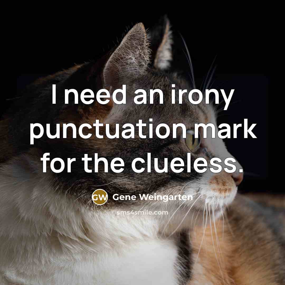 “I need an irony punctuation mark for the clueless.…” quote by Gene Weingarten