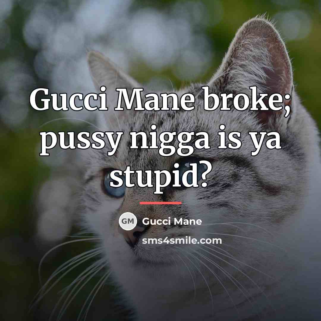 “Gucci Mane broke; pussy nigga is ya stupid?…” quote by Gucci Mane
