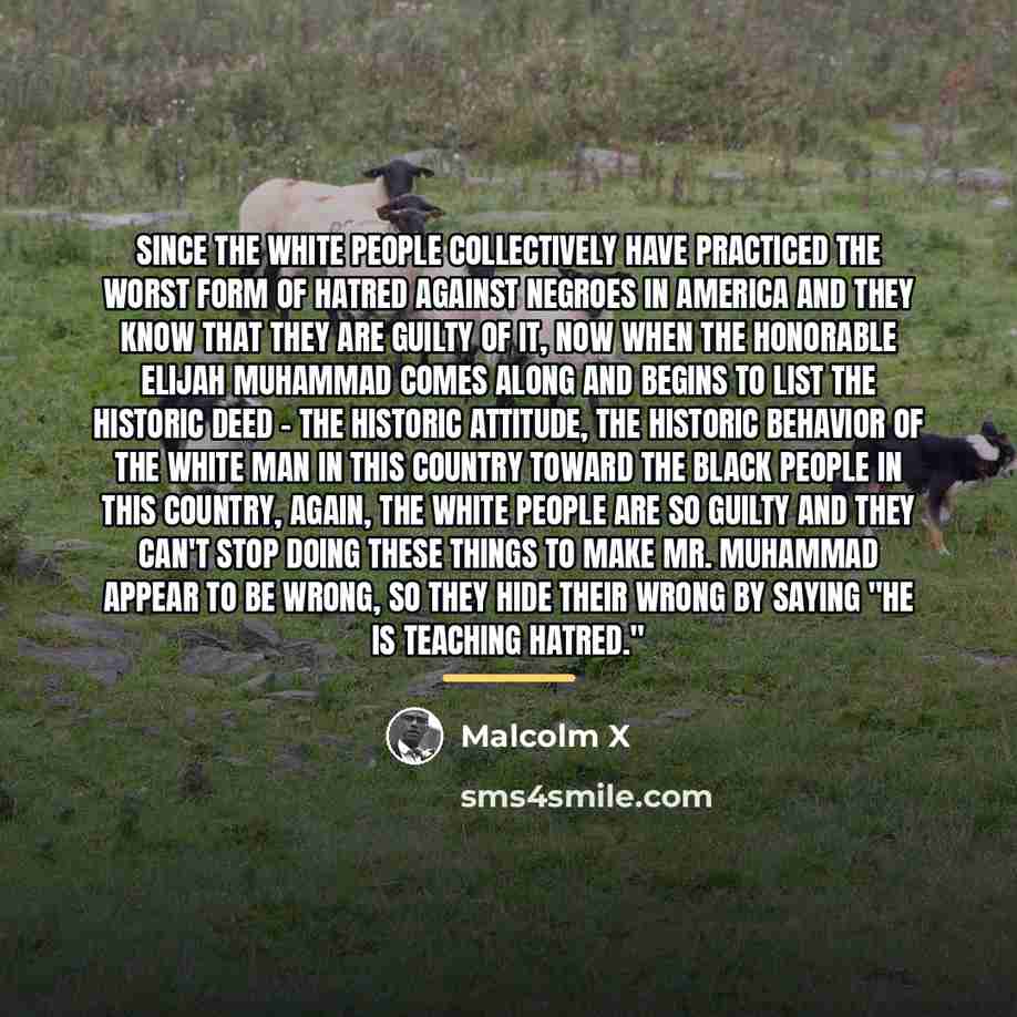 “Since the white people collectively have practiced the worst form…” quote by Malcolm X