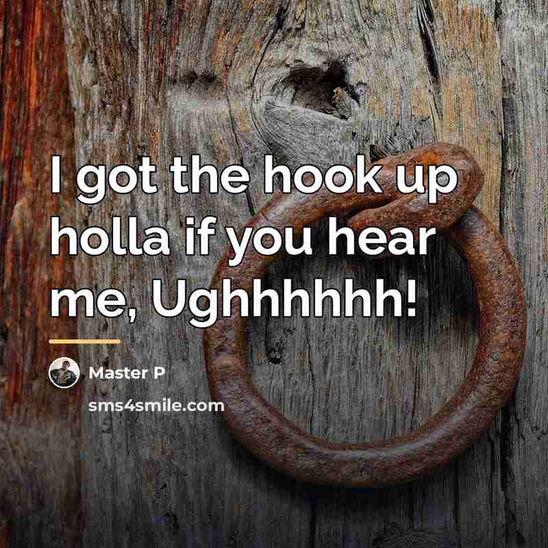 “I got the hook up holla if you hear me,…” quote by Master P