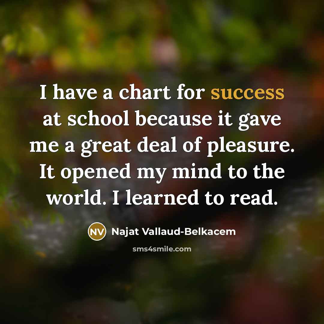 “I have a chart for success at school because it…” quote by Najat Vallaud-Belkacem