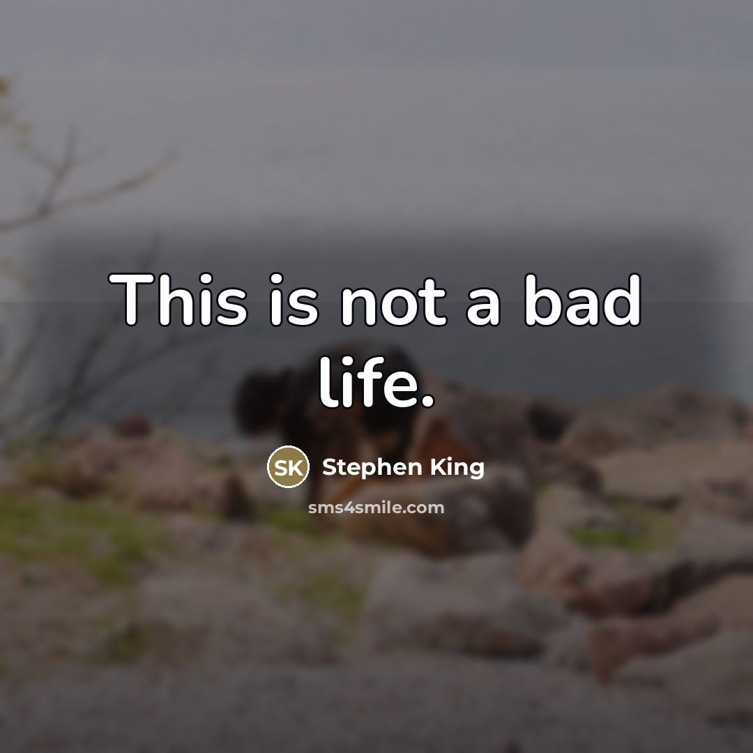 “This is not a bad life.…” quote by Stephen King