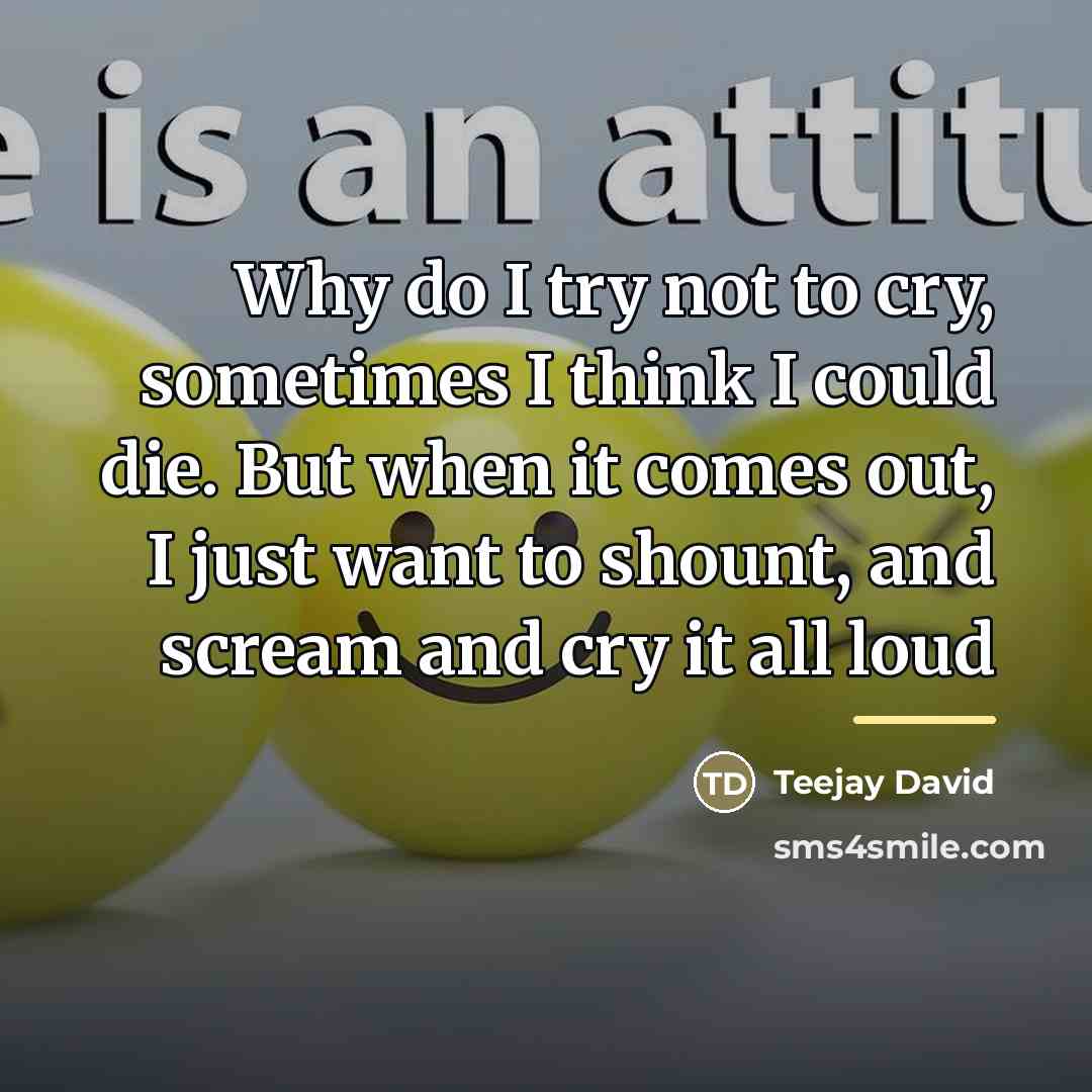 “Why do I try not to cry, sometimes I think…” quote by Teejay David