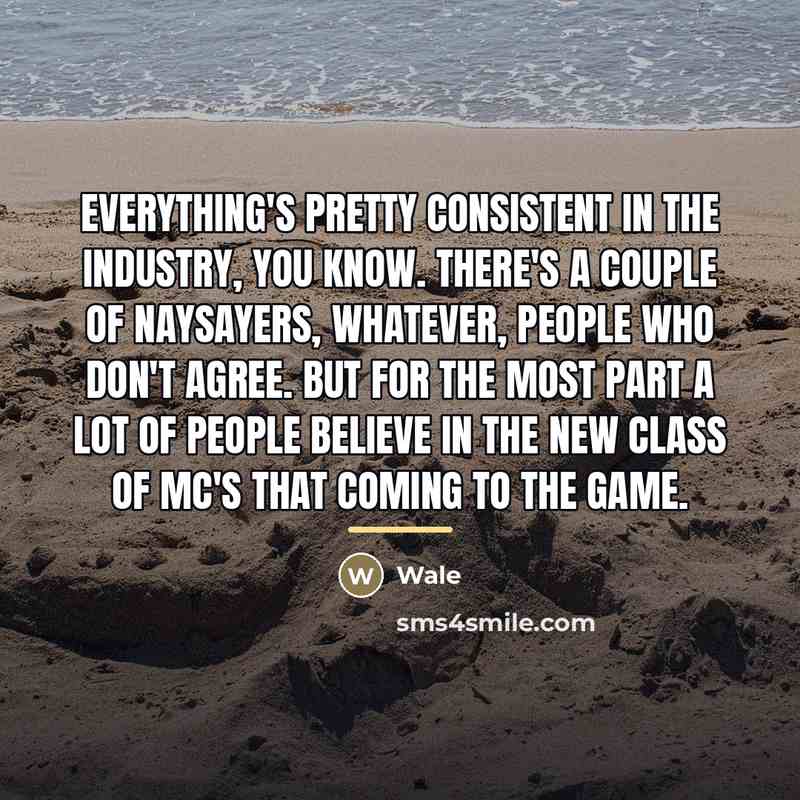 “Everything's pretty consistent in the industry, you know. There's a…” quote by Wale