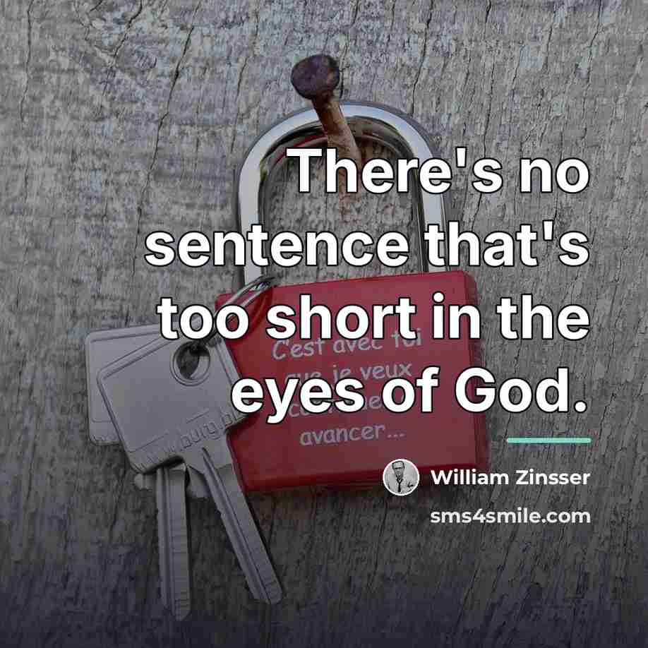 “There's no sentence that's too short in the eyes of…” quote by William Zinsser