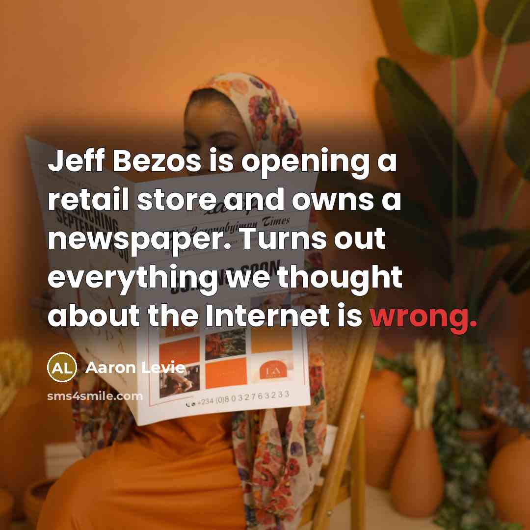 “Jeff Bezos is opening a retail store and owns a…” quote by Aaron Levie