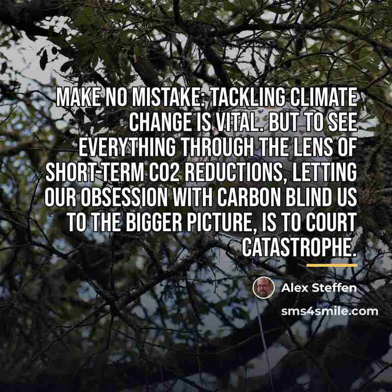 “Make no mistake: Tackling climate change is vital. But to…” quote by Alex Steffen