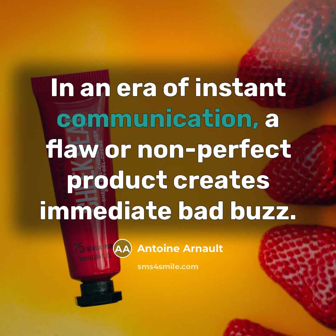 “In an era of instant communication, a flaw or non-perfect…” quote by Antoine Arnault