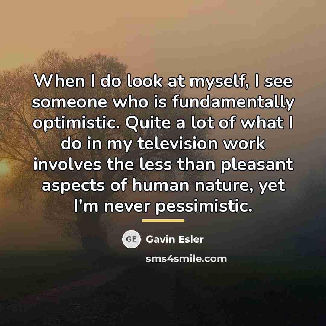 “When I do look at myself, I see someone who…” quote by Gavin Esler