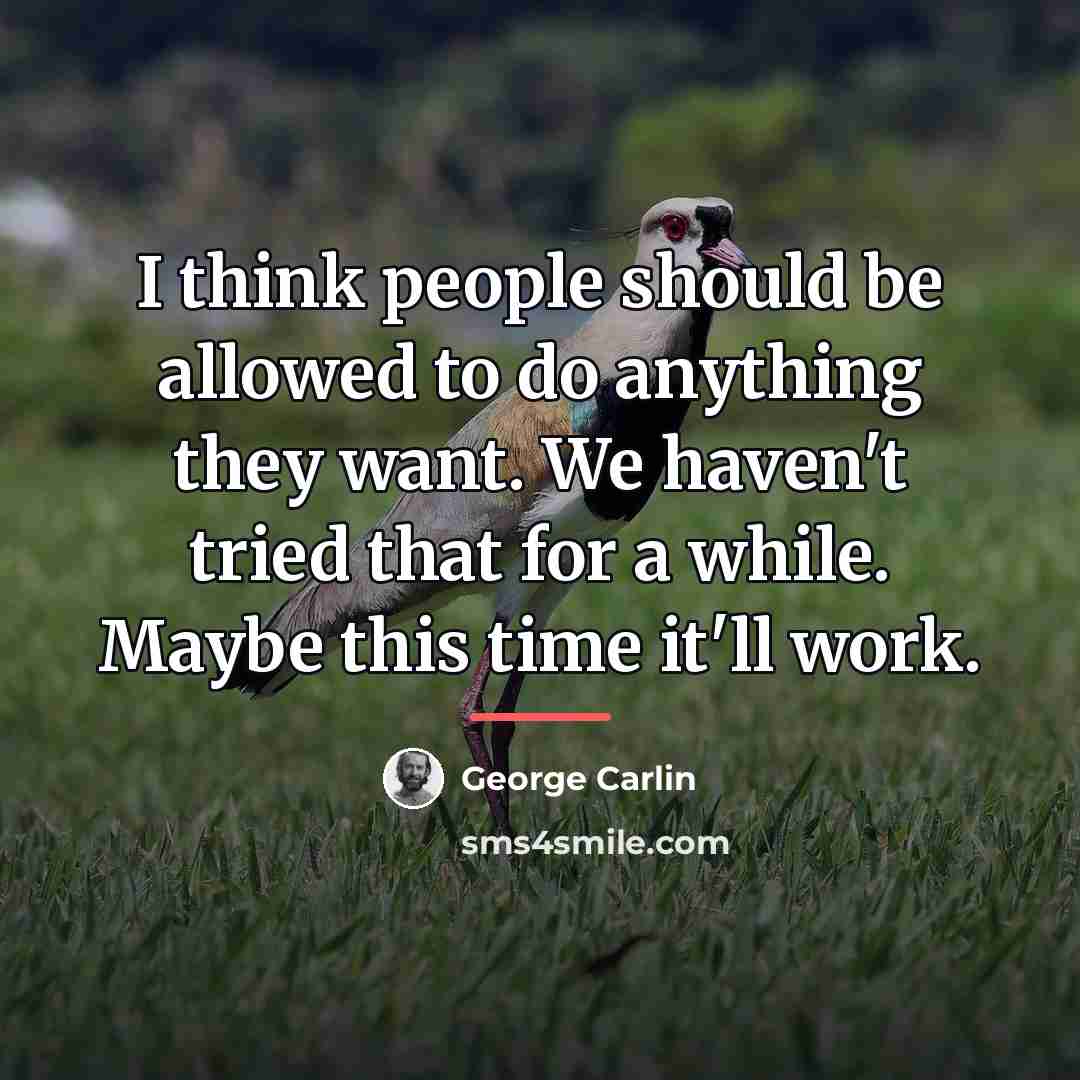 “I think people should be allowed to do anything they…” quote by George Carlin