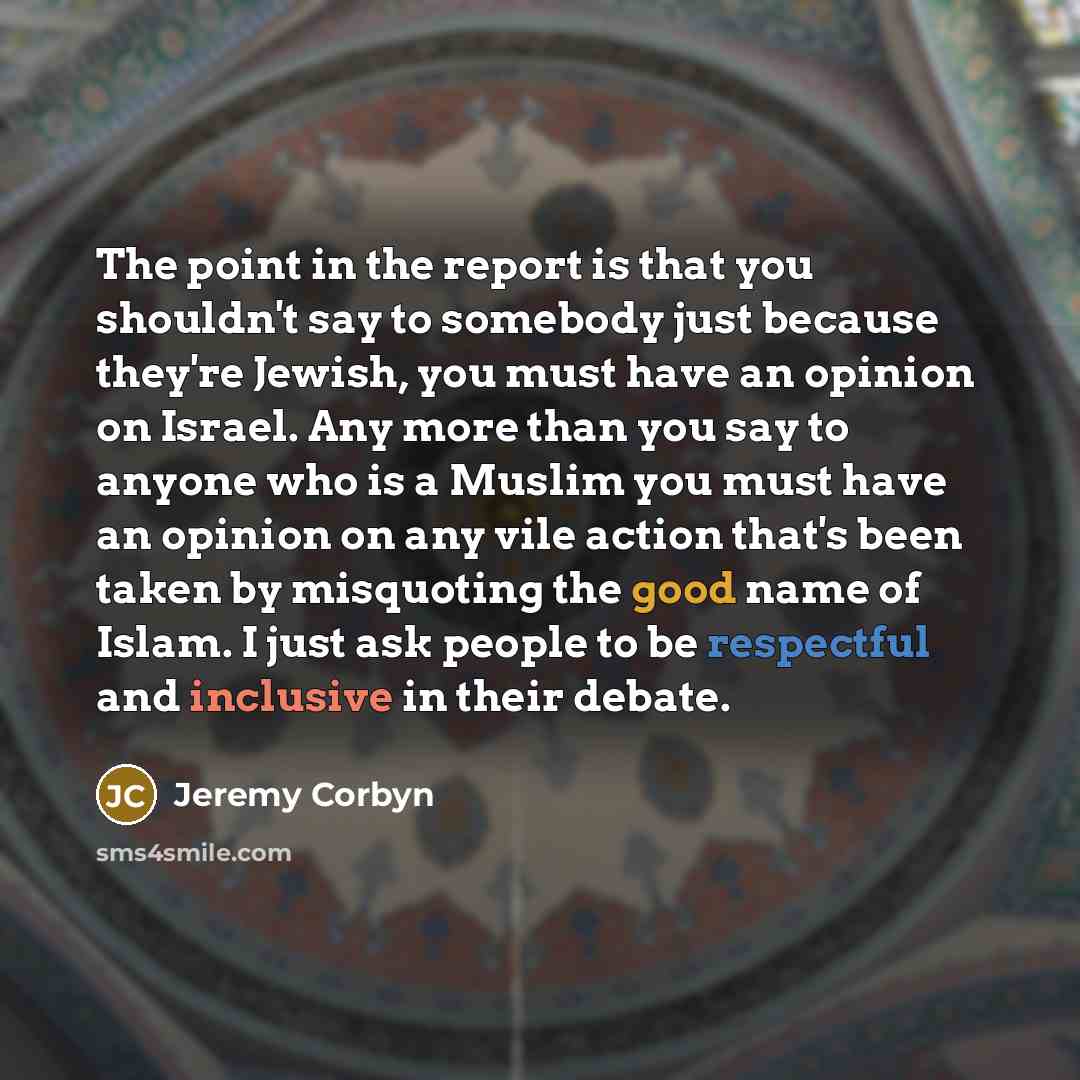 “The point in the report is that you shouldn't say…” quote by Jeremy Corbyn