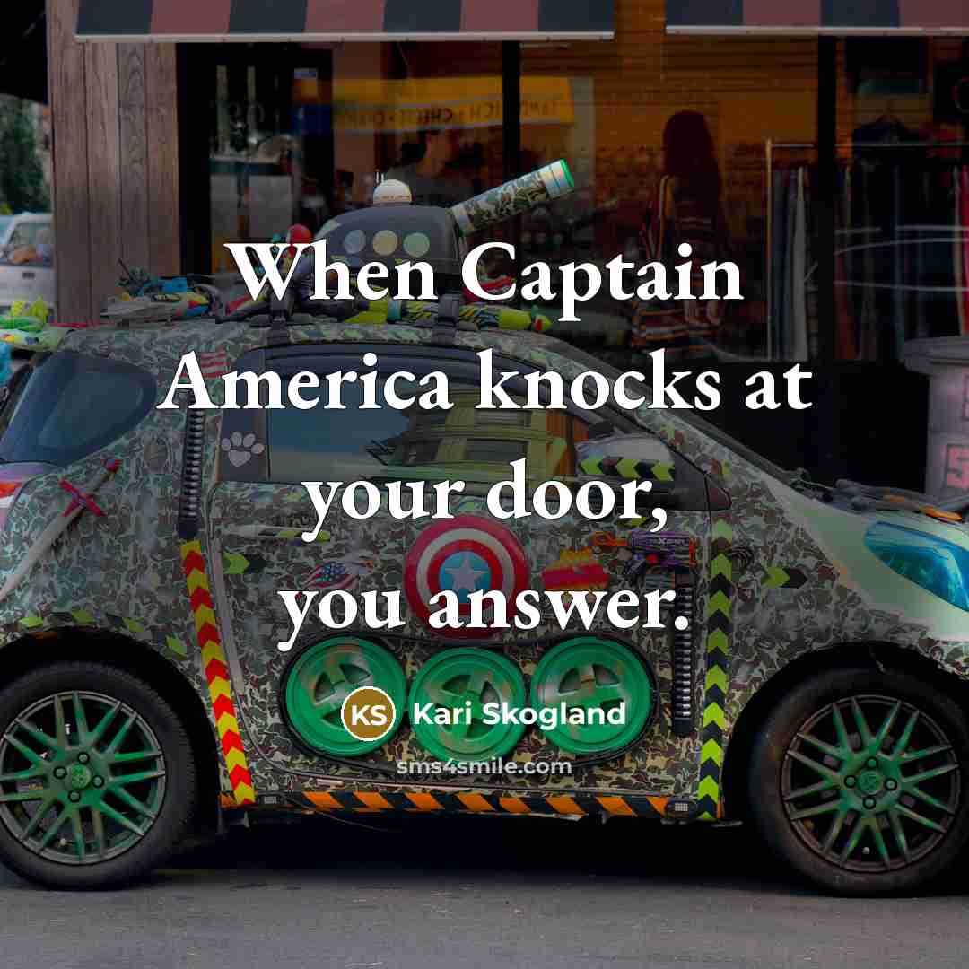 “When Captain America knocks at your door, you answer.…” quote by Kari Skogland