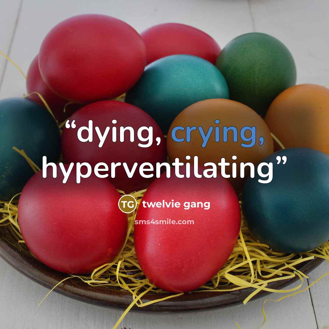 “dying, crying, hyperventilating” quote by twelvie gang