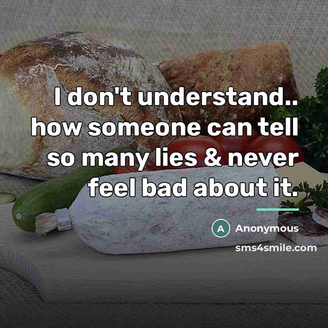 “I don't understand.. how someone can tell so many lies…” quote by Anonymous