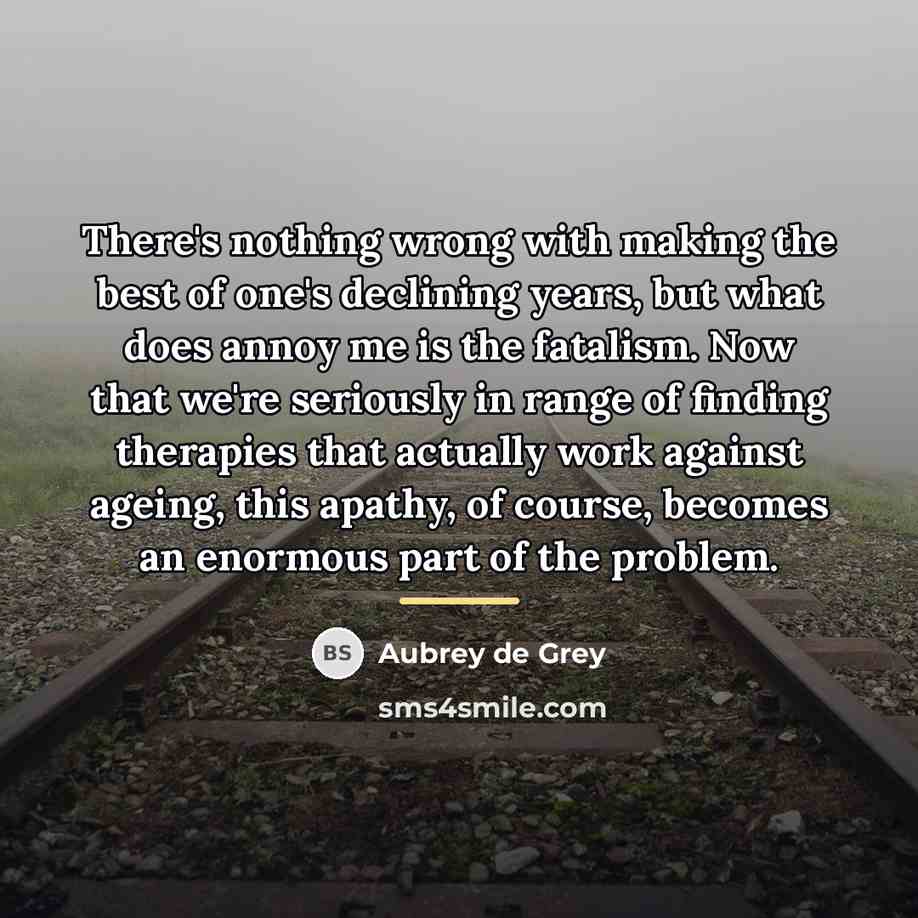“There's nothing wrong with making the best of one's declining…” quote by Aubrey de Grey