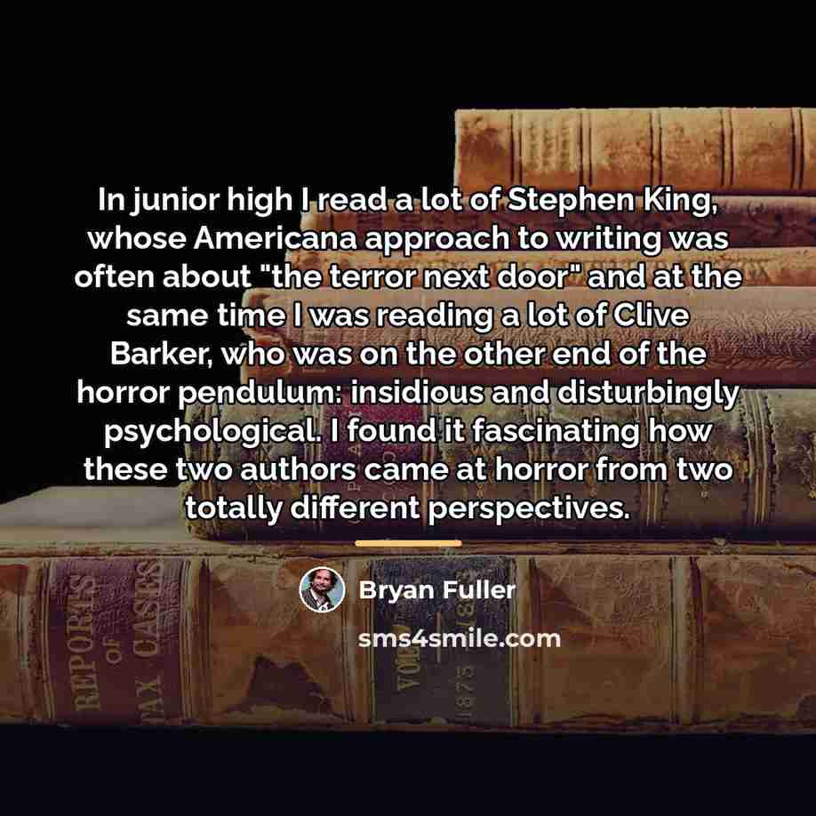 “In junior high I read a lot of Stephen King,…” quote by Bryan Fuller