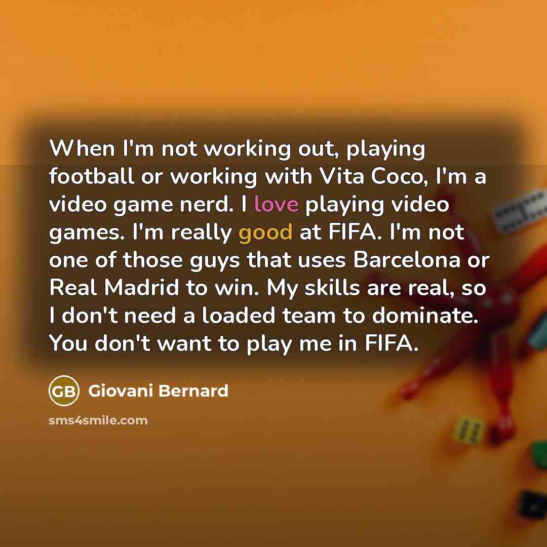 “When I'm not working out, playing football or working with…” quote by Giovani Bernard