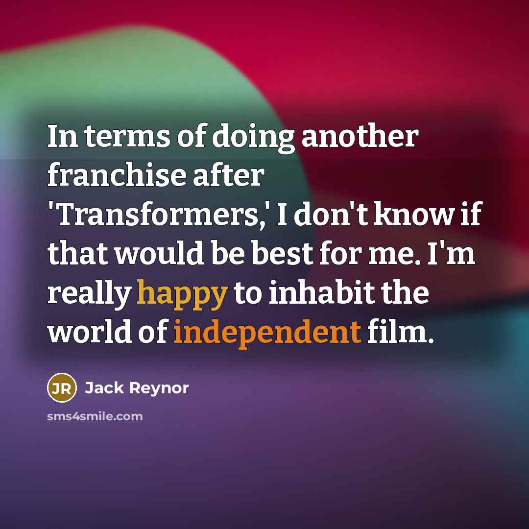“In terms of doing another franchise after 'Transformers,' I don't…” quote by Jack Reynor