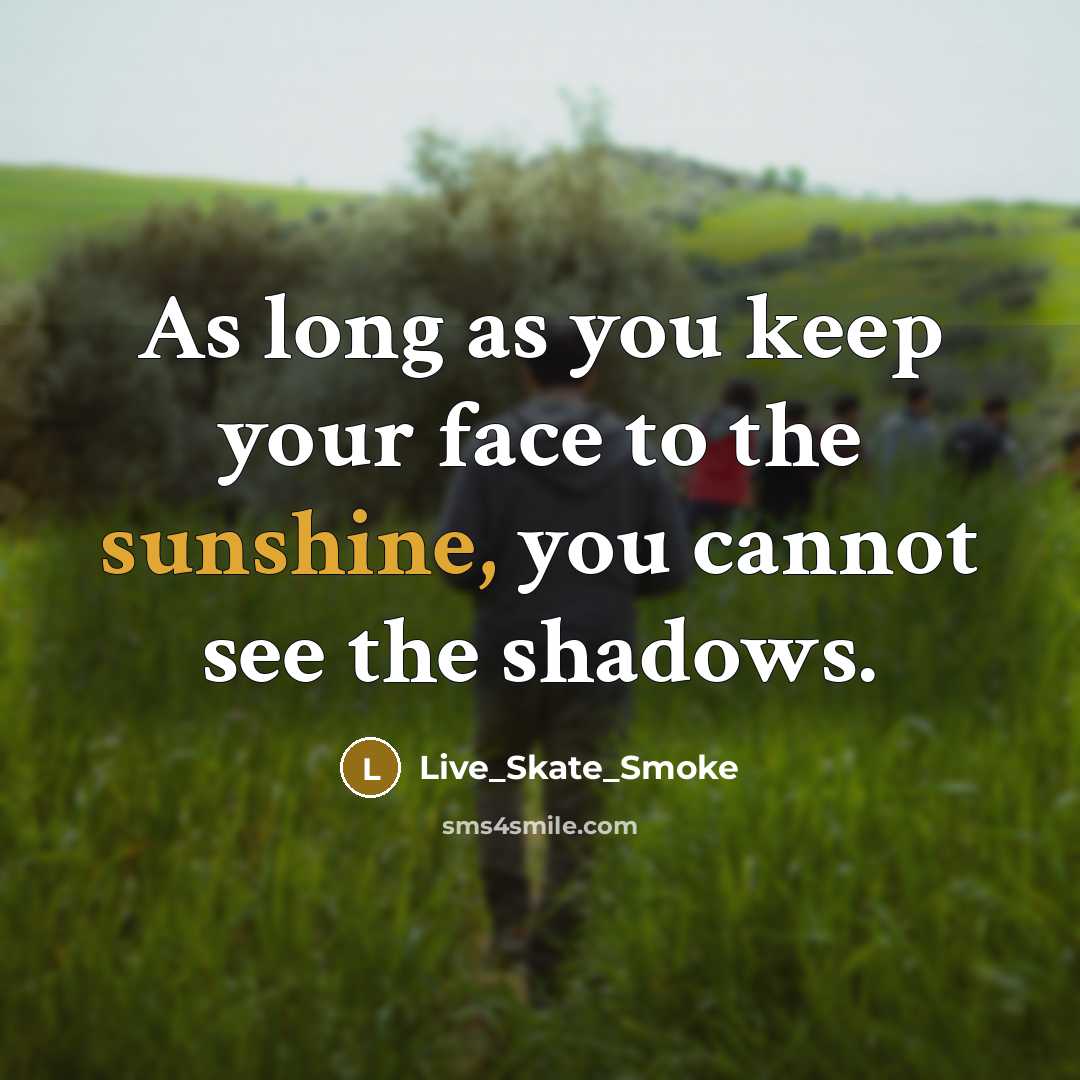 “As long as you keep your face to the sunshine,…” quote by Live_Skate_Smoke