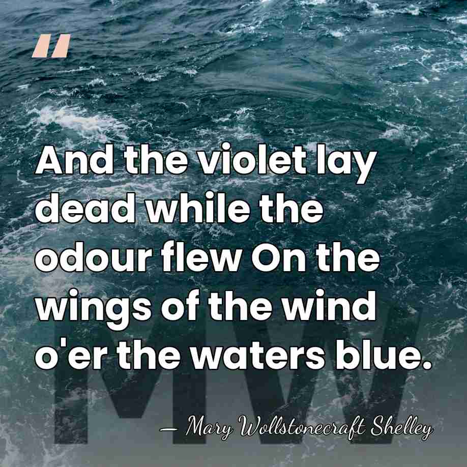 And the violet lay dead while the odour flew On the wings&hellip; - Mary Wollstonecraft Shelley