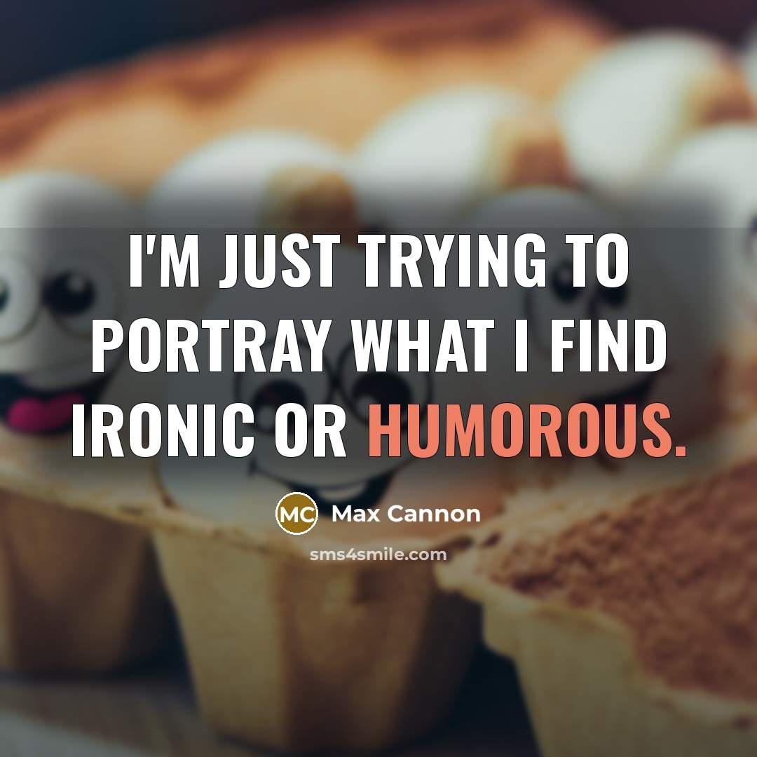“I'm just trying to portray what I find ironic or…” quote by Max Cannon