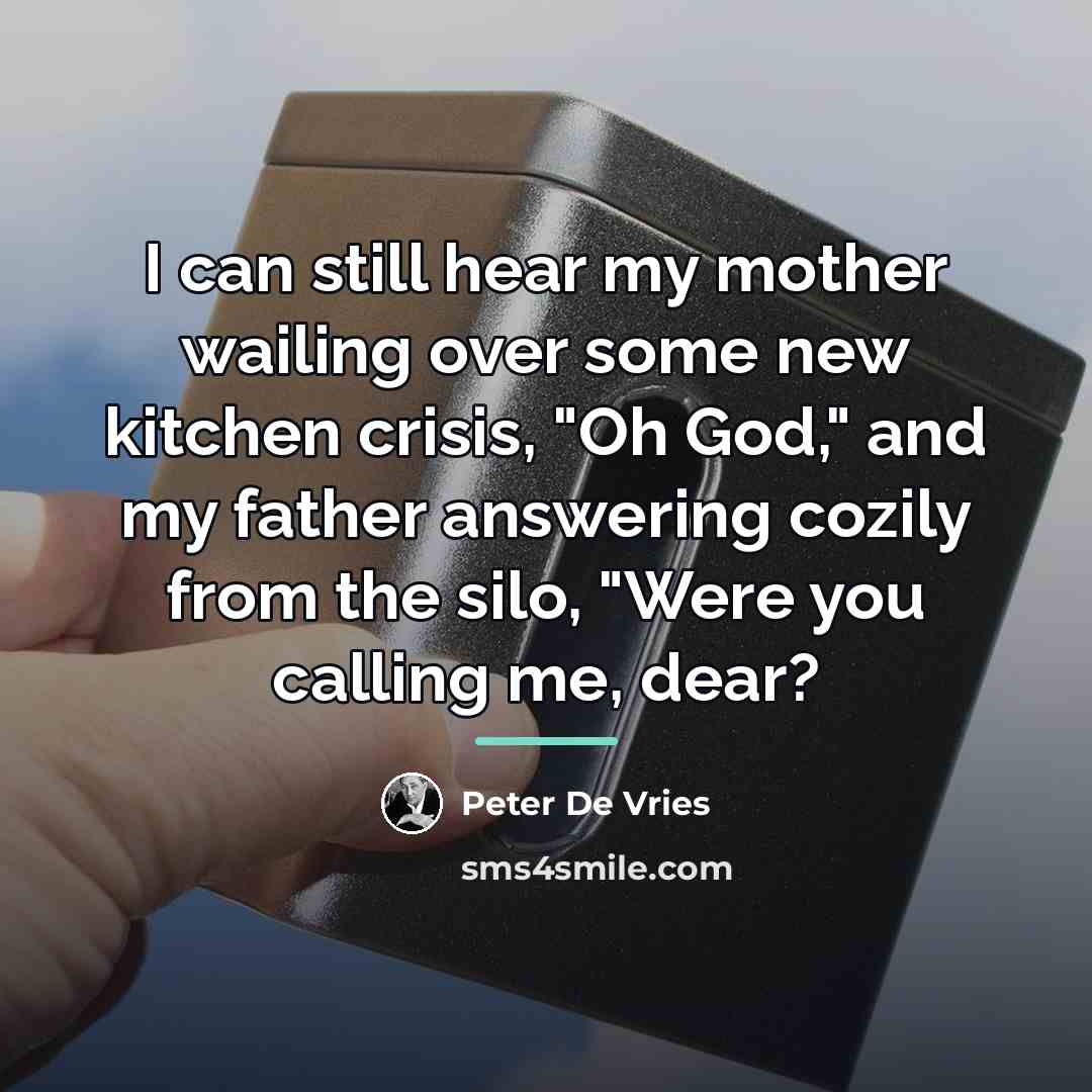 “I can still hear my mother wailing over some new…” quote by Peter De Vries